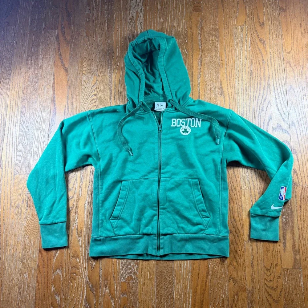 Nike Boston Celtics NBA 75th Anniversary Full Zip Hoodie Sweater Green Mens XS